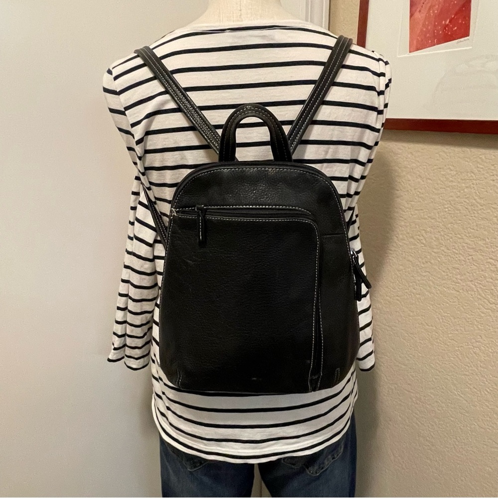 Black Leather Backpack